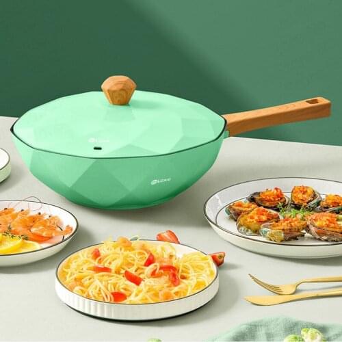 Ten-angle anti-overflow design cast iron pot modern light luxury woks suitable for gas induction cooker fashion home cookware