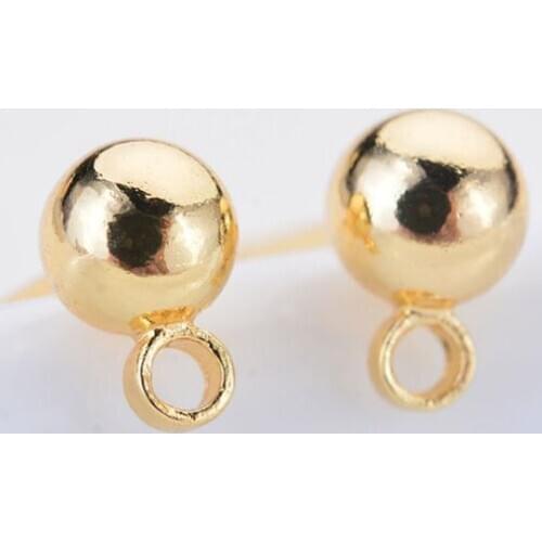 2021 New Style 4mm Gold Color Silvers Ball Pendant Silvers Earrings Accessories DIY Jewelry For Women