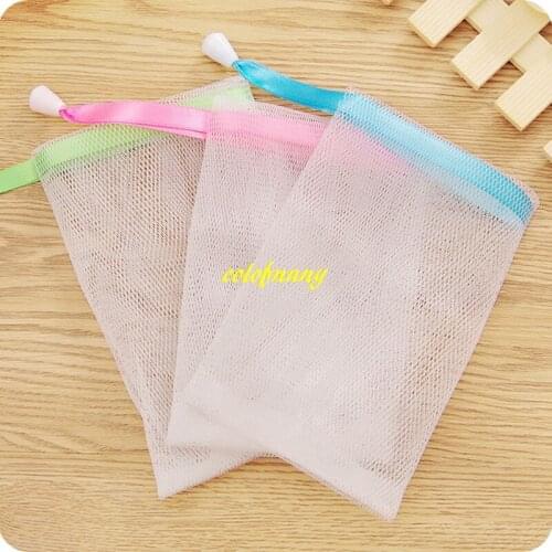 3000pcs/lot Fast shipping 9*15cm Practical Soap Blister Mesh Soap Net Foaming Easy Bubble Mesh Bag Bath & Shower Random Color