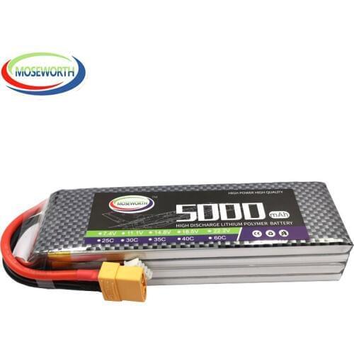 4S 14.8V 5000mAh 60C New MOSEWORTH Lipo Battery For RC Helicopter Car Airplane Remote Control Spraying Drone Quadcopter Aircraft