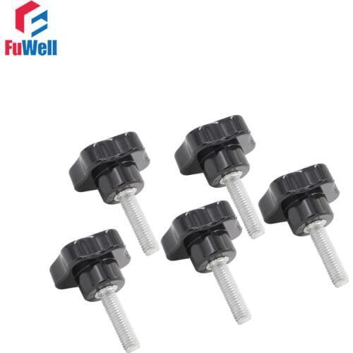 5pcs M8 x 25mm Thread 32mm Head Dia. Star Shaped Handles Free Shipping Screw on Type Replacement Clamping Knob