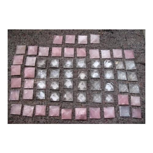 64 NATURAL ROSE-CLEAR QUARTZ CRYSTAL PYRAMID