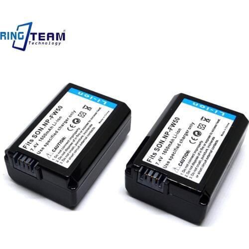 2Pcs Rechargeable Battery NP-FW50 NP FW50 for Sony Alpha A3000 A3500 A5000 A6000 7 7R 7S 7II A7 A7R A7S DSC-RX10ILCE-QX1 Cameras