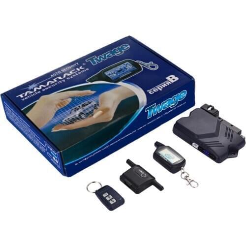 English Russian Version B9 Two-way Start Car Alarm Burglar Alarm System Alarm Remote Control with Silicone Cover Gift