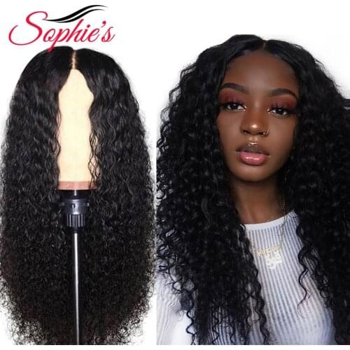 Sophies Brazilian Curly 4*4 Lace Closure Wigs Pre Plucked With Baby Hair Non-Remy Lace Closure Human Hair Wigs