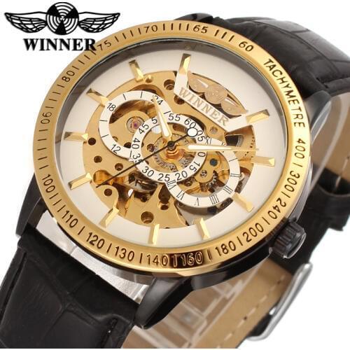 Hot Sale Winner WRG8031M3T1 Automatic dress skeleton watch casual wristwatch for men top quality best gift free shipping