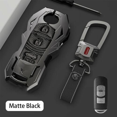 Zinc Alloy Leather Car Smart Key Case Cover Fob For Mazda 2 3 6 Atenza CX3 CX5 CX-7 CX-9 CX9 MX5 Accessories