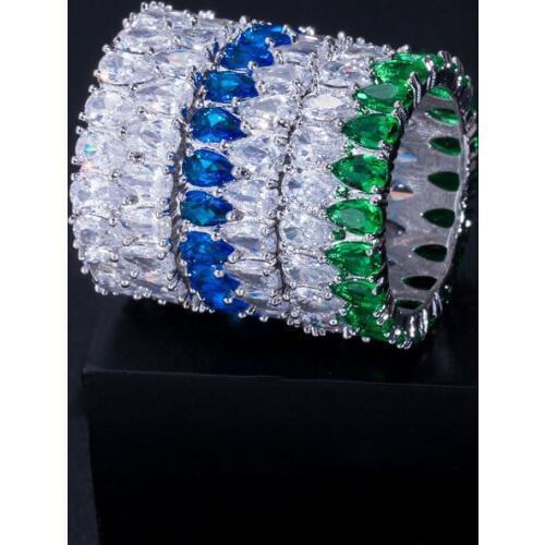 DEELAN Fashion Classic Womens Ring for women girl Jewelry Silver Color Cross Fill Crystal Zircon Band Finger Wedding Rings