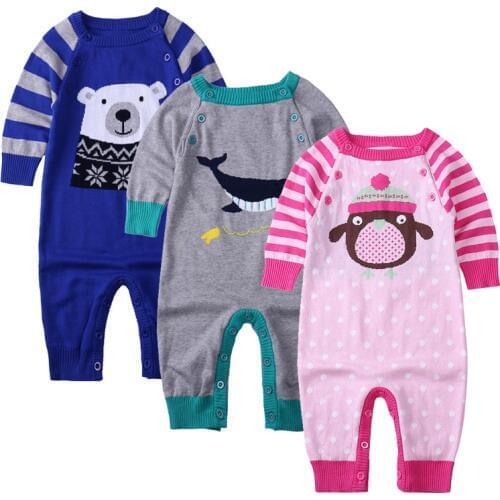 Baby clothes New 2016 autumn winter baby rompers kids cotton Knitting jumpsuits suit newborn baby boy and girls overalls