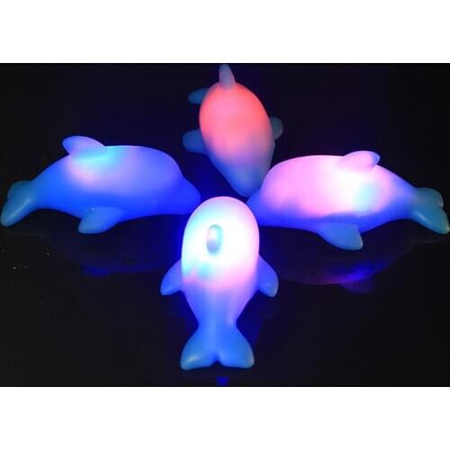 1pc Baby Water Flashing Floating Dolphins Kids Automatic Led Lighting up Beach Play Toys For Children for the Bathroom Bath Swim