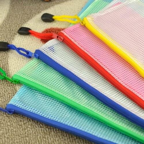 DHL Free Shipping,200PC Waterproof Gridding Zipper Bag Document Pen Filing Products Pocket Folder Office & School Supplies