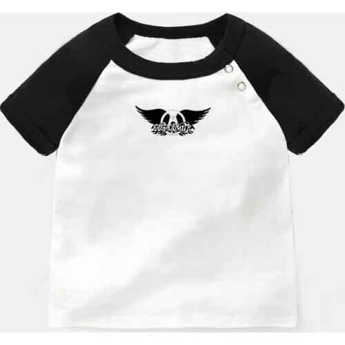 Aerosmith Girl Power Red Rose Survivor Pink Ribbon Newborn Baby T-shirts Toddler Graphic Raglan Color Short Sleeve Tee Tops