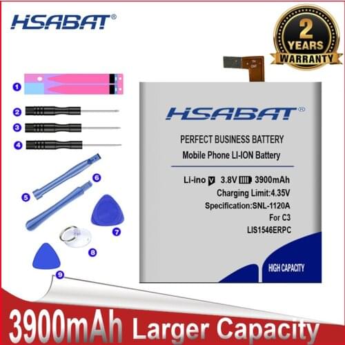 HSABAT 100% New Larger Capacity 3900mAh LIS1546ERPC Battery For Sony Xperia C3 T3 S55T S55U D2502 D2533 M50W D5103