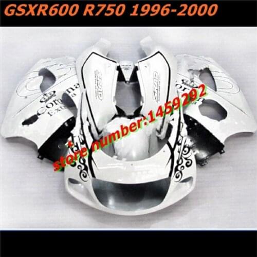 Custom fairings kit for SUZUKI SRAD GSXR 600 GSX R750 1996 1998 2000 GSX R600 96-00 white black fairing body