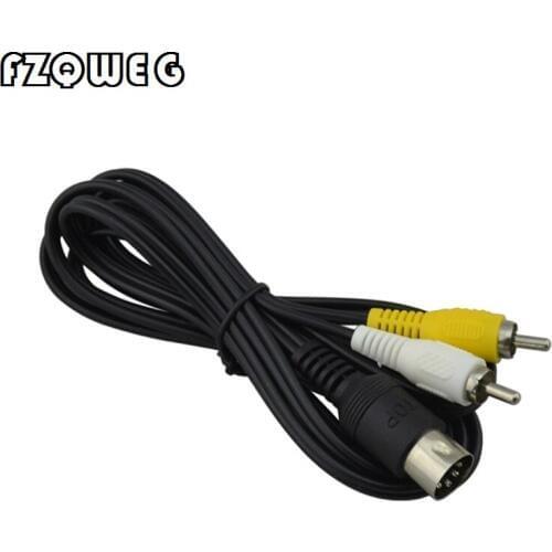 FZQWEG Black 1.8m Composite AV Audio Video Cable Cord Lead For Sega Fifth Generation Mega Drive 1 Master System 1 Cable