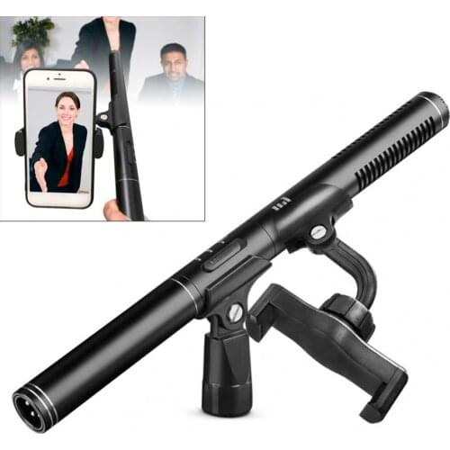 Interview Microphone Condenser Microphone Interview Mic Camera Recording Microphone Reporter Hand-held Hot Shoe for DSLR Camera