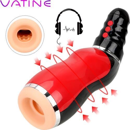 VATINE Male Masturbation Cup Real Oral Sucks Male Masturbator Deep Throat Clip Suction Sex Machine Blowjob Sex Toys for Men