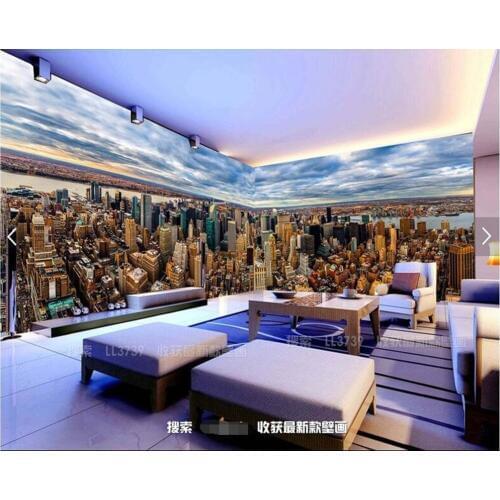 Custom Modern Landscape Wallpaper, New York City Mural For Living Room Bar KTV Restaurant Background Home Decor Wallpaper