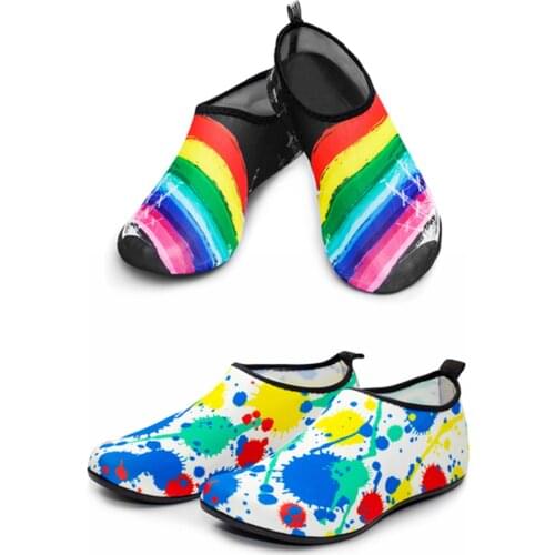 Men Women Rainbow Barefoot Beach Water Socks Outdoor Swim Aqua Sneakers Bicycle Quick-drying Aqua Shoes Anti-slip Anti-cut Socks