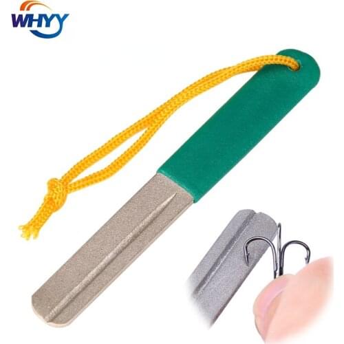 New 2 Sided Diamond Fishing Hook Sharpener Fly Fishing Hone Accessories Tool Diamond Fishing Hook Hone