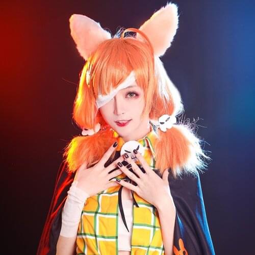 Arknights Kroos Cosplay Wig Halloween Orange Cos Hair