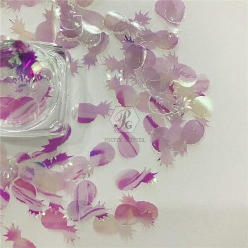 PrettyG 1 Box Pineapples Rainbow Glitter Sequins for Resin DIY Making Art Craft Nail Makeup Decoration Accessories