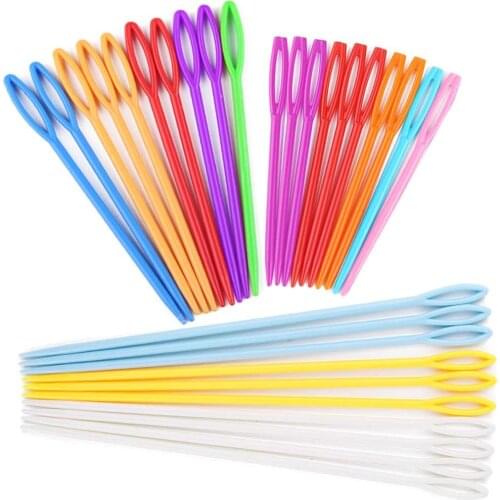 30Pcs Large Eye Plastic Needles Wool Plastic Darning Sewing Needles Stitchery Needle Yarn Needles Hand Sewing Tools
