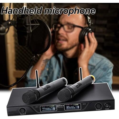 Professional Wireless Metal Handheld Microphne UHF Lavalier lapel Microphone Recording Karaoke Disco DJ Head-mounted Microphone