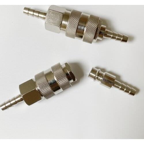 EU Type Socket + Plug Pneumatic Fitting European Standard Quick Connector 6/8/10mm Hose Barb Coupler Adapter For Air Compressor