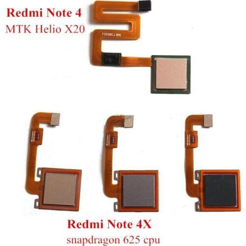 For Xiaomi Redmi Note 4 Fingerprint Sensor Scanner Flex Cable Touch ID Home Button For Xiaomi Redmi Note 4X