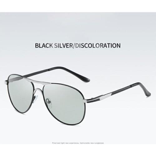 Photochromic Sunglasses Men Polarized Driving Pilot Chameleon Vintage Sun Glasses Women Male Change Color Day Night Vision UV400