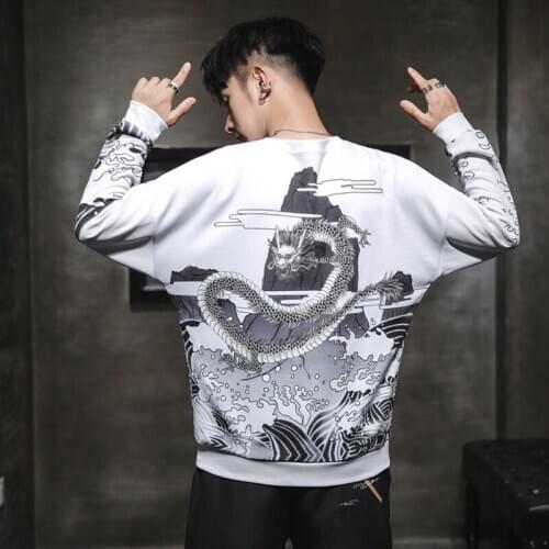 Sinicism Mens Vintage Chinese Streetwear Hoodies Men 2019 Autumn Hip Hop Pullover Male Long Sleeve Oversize Sweatshirts KK3282
