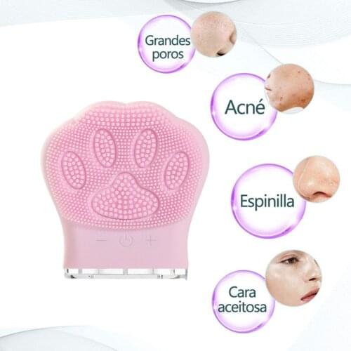 7 Gear Wireless Facial Cleanser Mini Ultrasonic Facial Cleanser Brush Silicone Cat Claw Massage Instrument Waterproof Skin Care