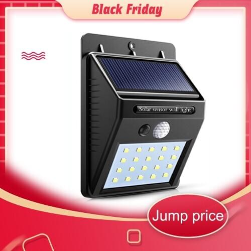 2021 NEW Waterproof 20 LED Solar Sensor Lights HUMAN Motion Sensor Wall Light Outdoor Garden Yard Decorative Lamp
