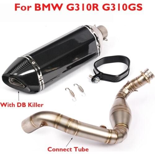 Motorcycle Exhaust Slip on G310R G310GS Muffler Escape Silencer Tail Tip Connect Link Tube for BMW G310R G310GS