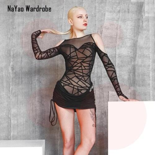 2021 New TL680 Latin Dance Dress Women Arm Hole Bare Back Patchwork Dress for Ballroom Samba Tango Chacha Dancing Performamnce