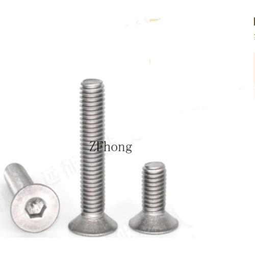 10PCS DIN7991 m2*4/5/6/8/10/12 TA2 titanium Flat hex socket countersunk head machine screw