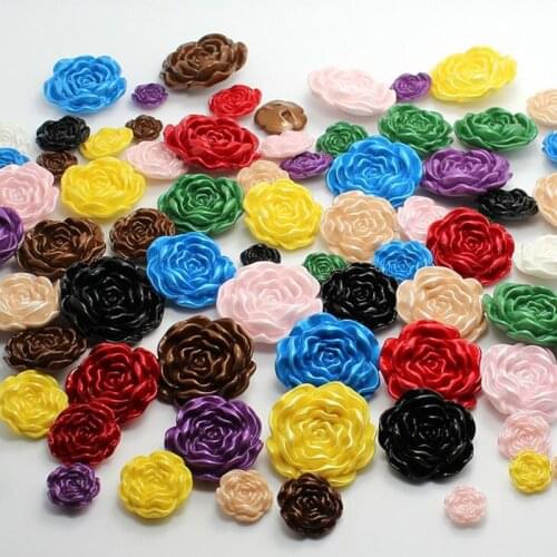 100pcs solid color resin buttons sewing dyed jeans plastic buttons candy ladies garment big flower buttons for clothes 15-35mm