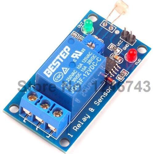12V Photosensitive Relay Module Light Switch Photosensitive Sensor