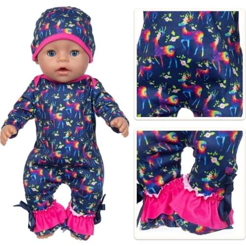 17" Reborn BabyDoll Clothes Pink Flamingo Rompers Toys Wear Baby Girl Gifts