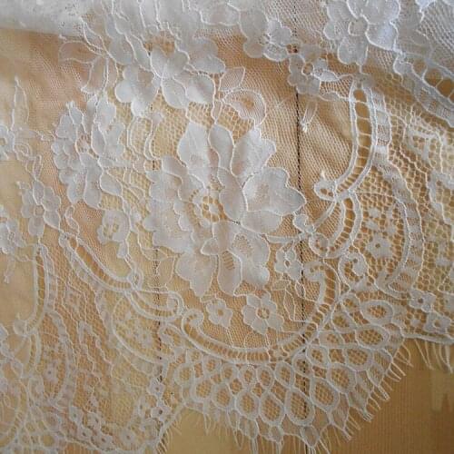 3Meter/ Lot Exquisite Eyelash Lace Fabric Black White Handmade Diy Curtain Wedding Decorative 150cm wide Clothes accessories