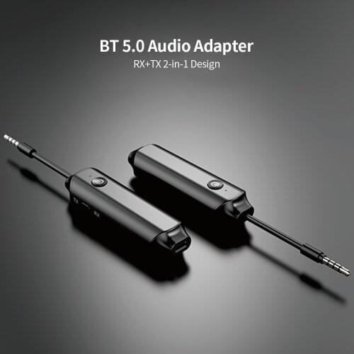 Bluetooth 5.0 Audio Adapter Wireless 2-in-1 Audio Receiver and Transmitter Dual Mode Portable Adapter Black