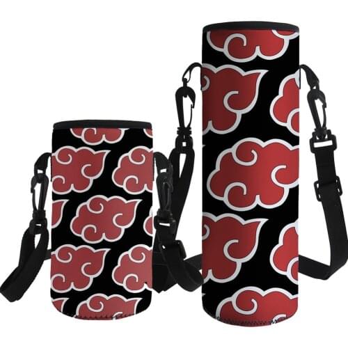 Anime Akatsuki Print Water Bottle Cover Neoprene Insulator Sleeve Bag Case Pouch for 500-1000ML Water Bottle Insulated Cover Bag