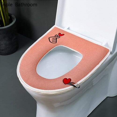 With Zipper Flax Toilet Mat Waterproof Summer Winter Universal Portable Toilet Seat Cover Washable Bathroom Accessories