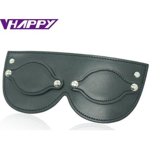 Black and Red Leather Separable Eye Patch Blindfold Flirt Sex Toys Sexy Eye Patches Sex Products For Couples VP-EM008039A