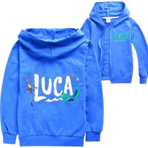Boys Girls Luca Hoodies Cartoon Sweatshirt Clothing Children Zipper Long Sleeve Outerwear Spring Autumn Jacket Coats Kids Hooded