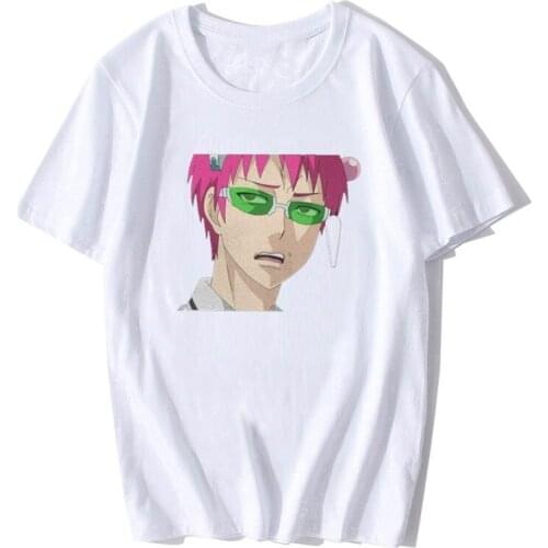 Anime The Disastrous Life of Saiki K T Shirt Men/women Cotton Full T-shirt Tops Print Kusuo Manga Kaidou Fashion Cartoon Casual