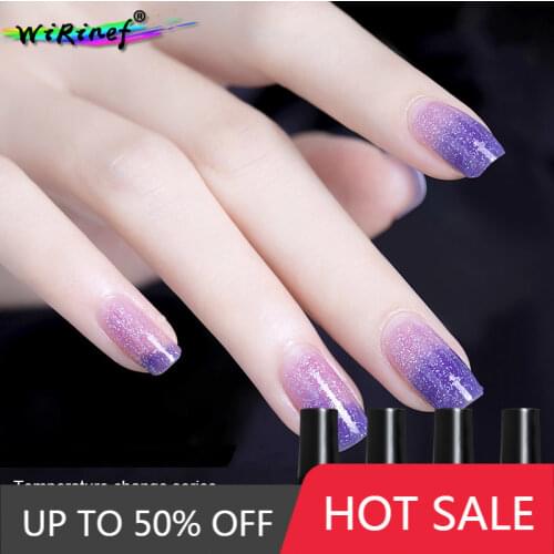 WiRine 14colors Cold Series UV Temperature Change Gel Polish Long Lasting No Wipe Top Coat Base Coat Gel Lacquer Nail Varnish