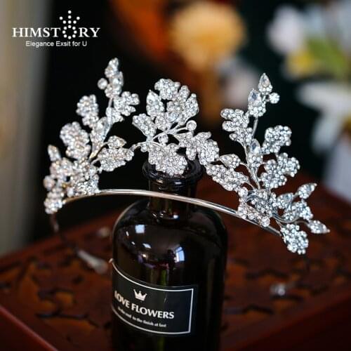 Himstory Wedding Hair Accessories Flower Crystal Headbands Tiaras Rhinestones Headpieces Hair Accessories Jewelries