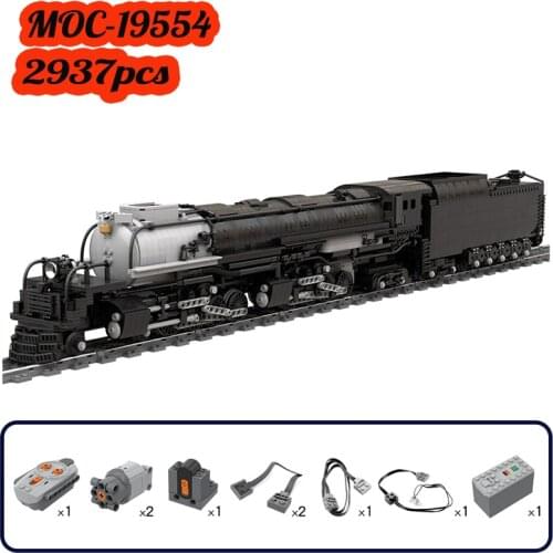 MOC Hop Pacific Train Building Block Set Rail Big Boy Powered Electric High-speed Rail Brick Brain Hobby Collection Children Toy